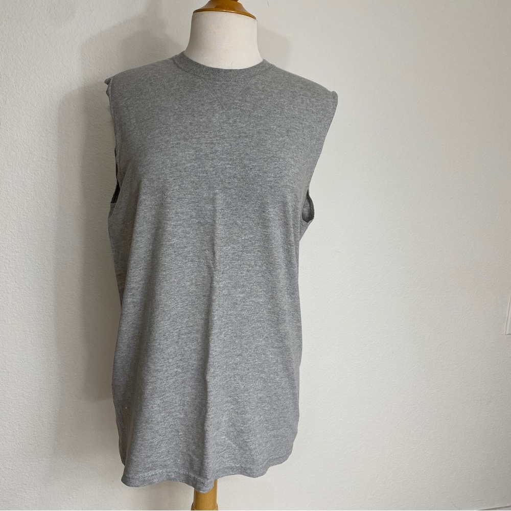 Jerzees Men's Unisex Gray Cotton Mix Muscle Tank Top Sz Medium Casual Streetwear